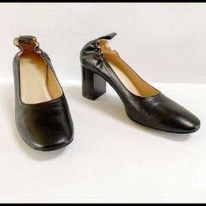 Everlane The Day Heels Black Leather Italian Made